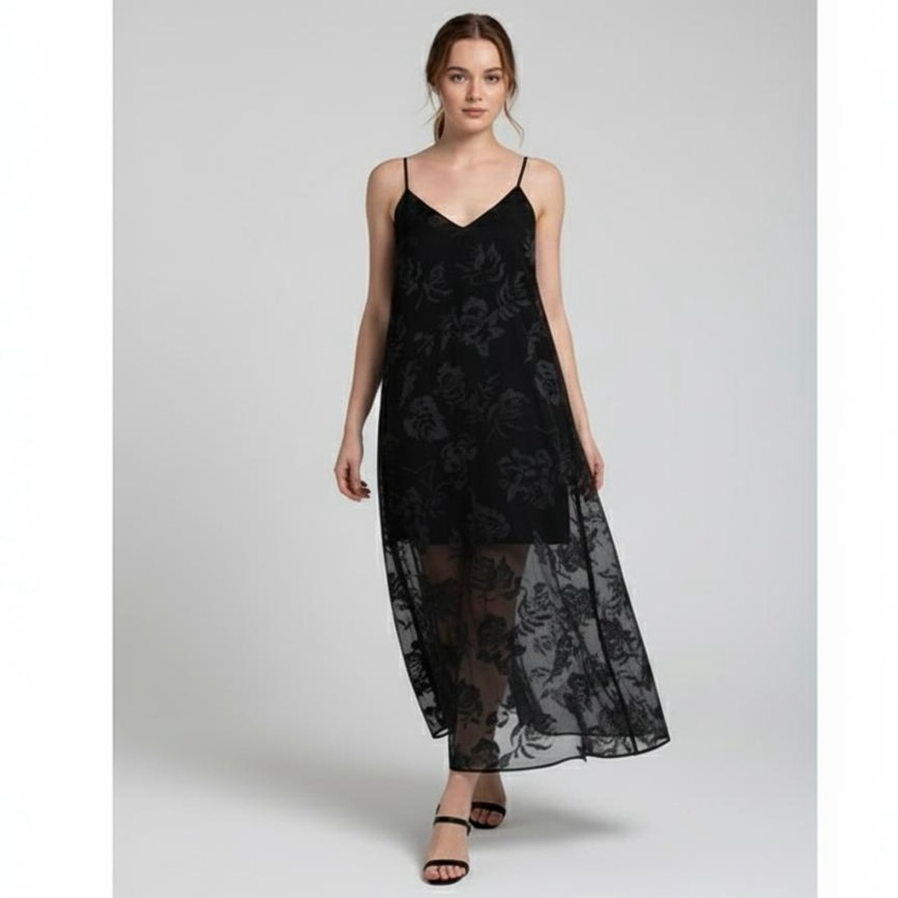 rag & bone Black Floral Midi Dress